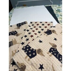 Brooks Brothers 3pcs Kitchen Tea Towels 20 X 28 Dog Independence Day